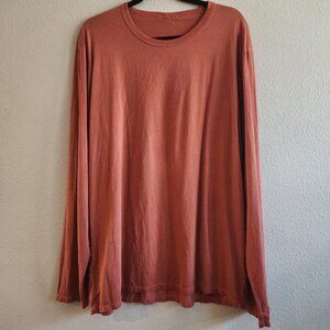 Lululemon Shirt Mens Large Rust Orange Long Sleeve Crewneck Casual Athleisure